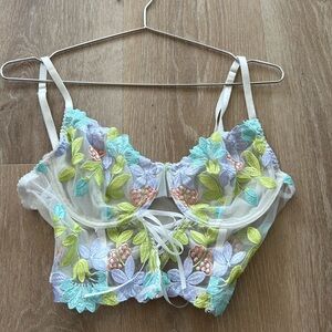White bustier corset top size medium